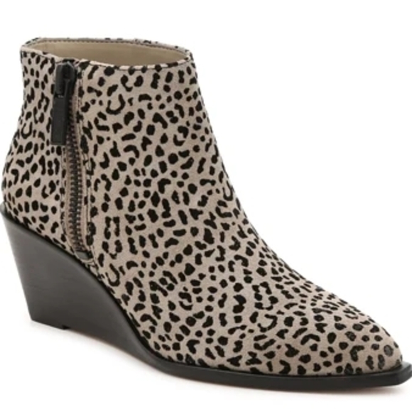 1. State Shoes - 1. State Black and Gray Ankle Boots with Wedge Heel